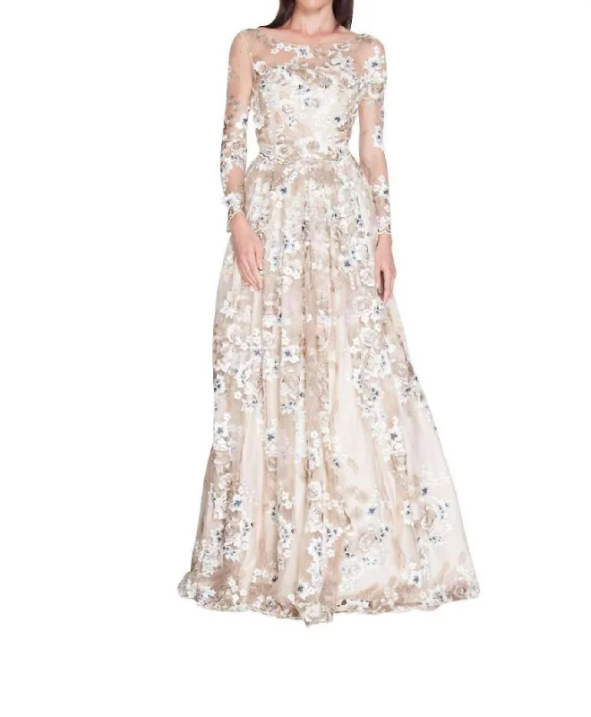 Price Reduction Evening Gown In Champagne