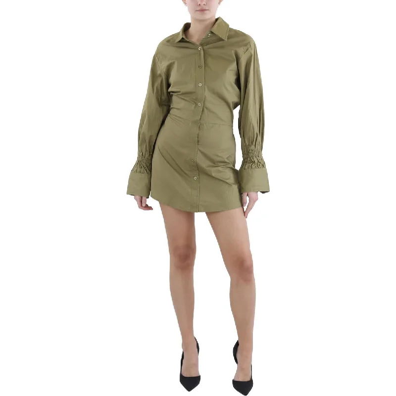 Deal Frenzy Hardin Womens Cotton Long Sleeve Shirtdress