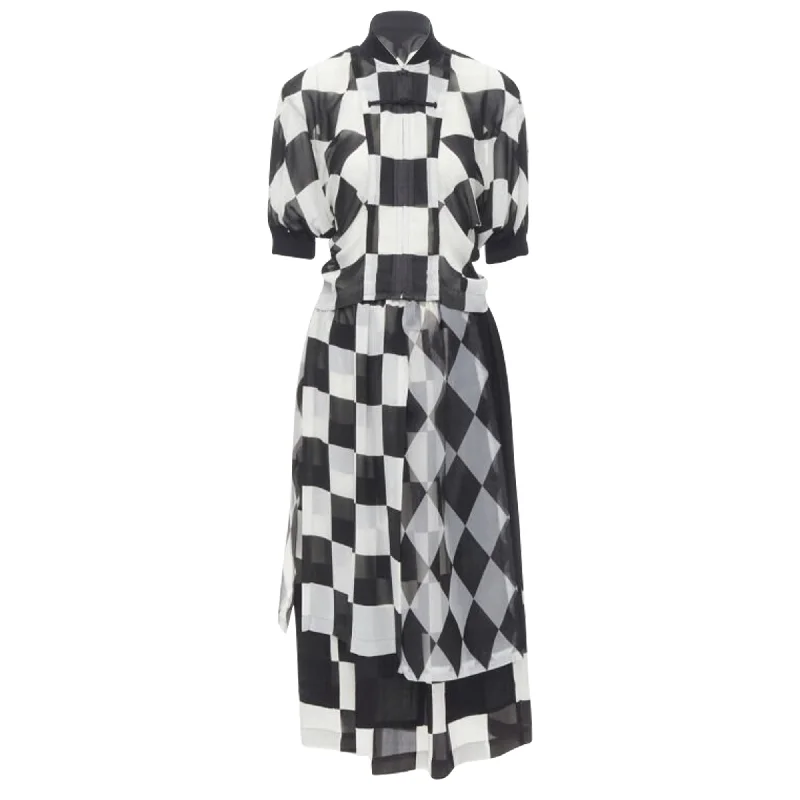 One-DAY Sale Comme Des Garcons chessboard check bomber skirt