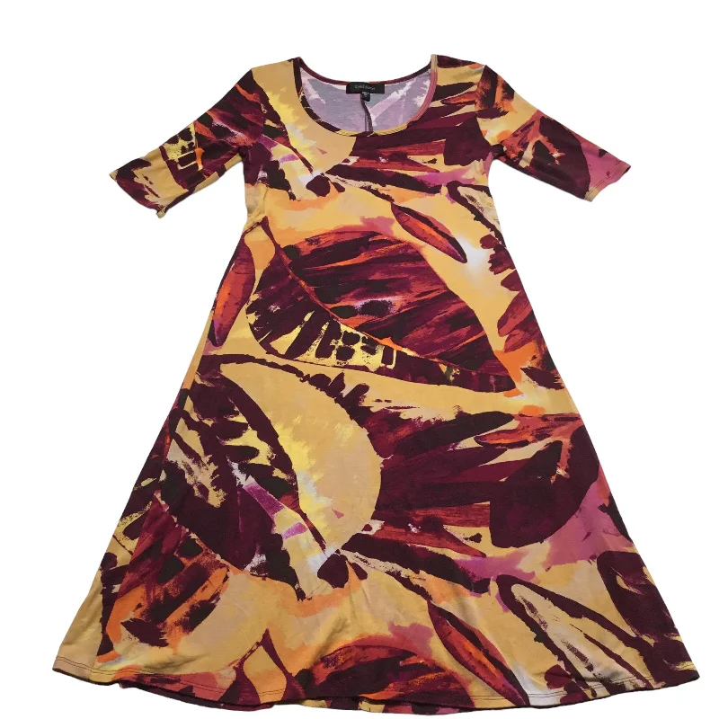 Weekend Special Purple & Yellow Dress Casual Short Karen Kane, Size S