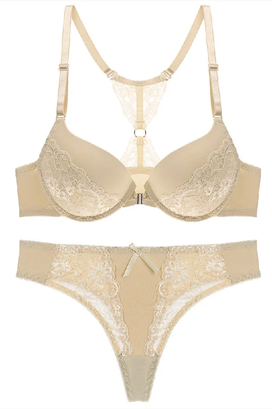 Discount Mania Sexy Beige Lingerie Set