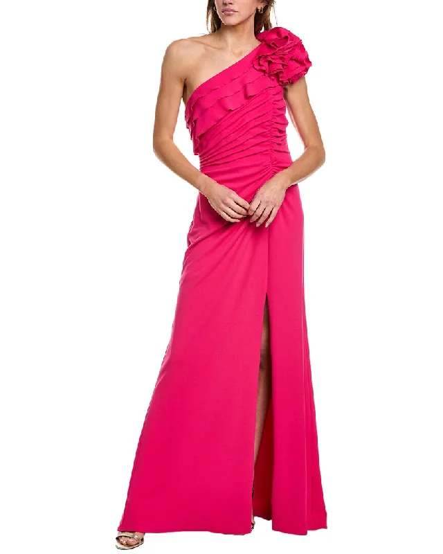 Year-End Sale Tadashi Shoji One Shoulder Solid Gown