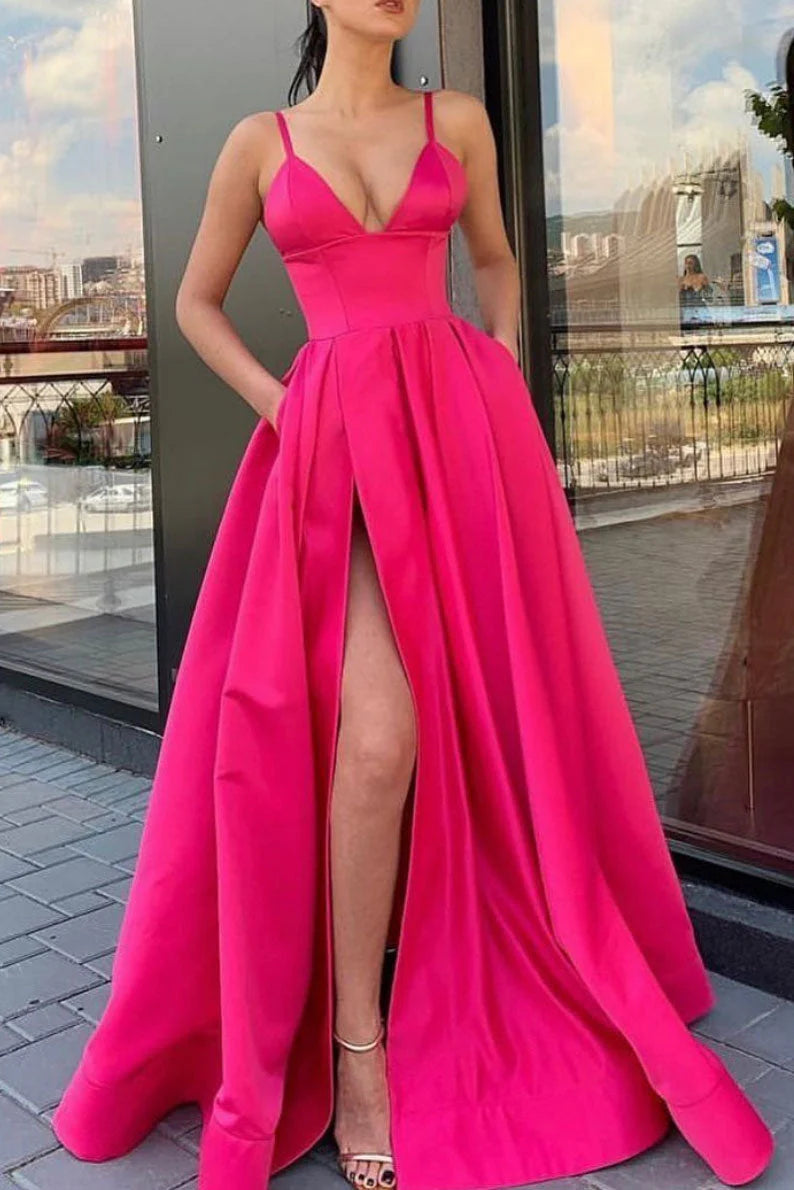Markdowns V-Neck Spaghetti Straps A-Line Party Prom Dress