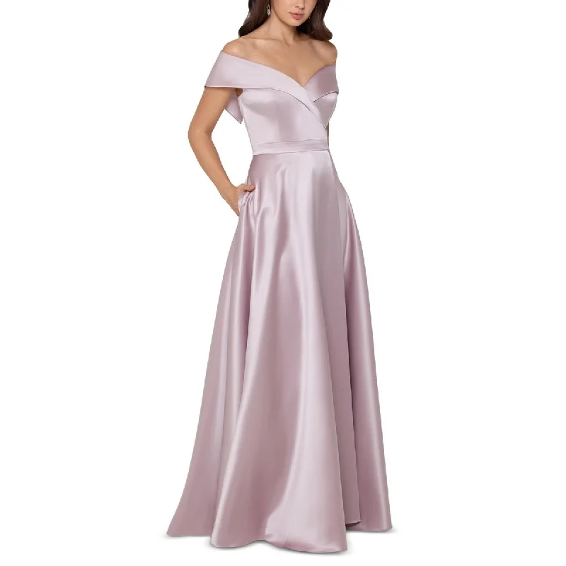 Special Savings Xscape Womens Taffeta Off-The-Shoulder Evening Dress