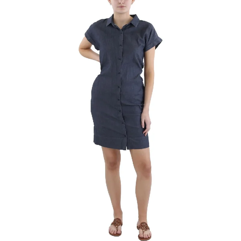 Hurry In Womens Organic Cotton Above Knee Shirtdress
