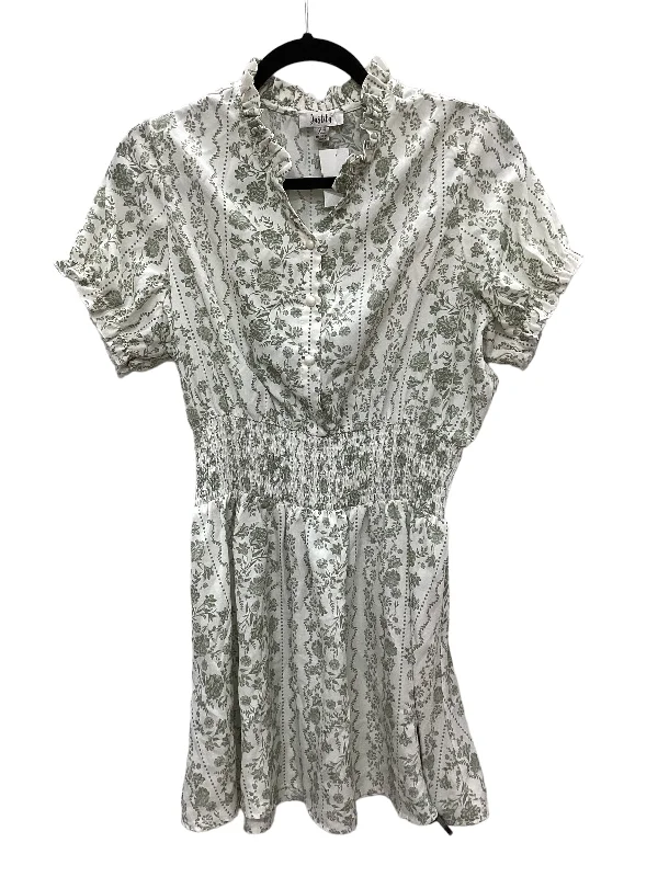 Bonus Savings Green & White Dress Casual Short Justify, Size Xl