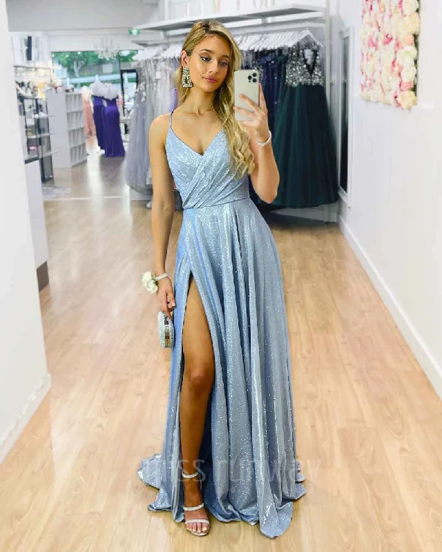 Discount Deals Monica Glitter Gown - Periwinkle