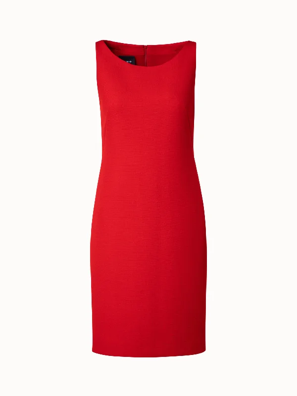 Hurry In Structured Wool Double-Face Sheath Dress