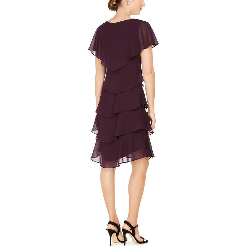New Markdowns Plus Womens Below Knee Tiered Midi Dress