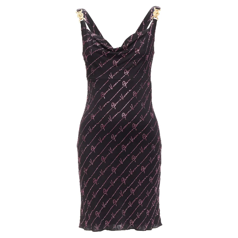 Super Sale Versace gianni signature crystal medusa mini dress