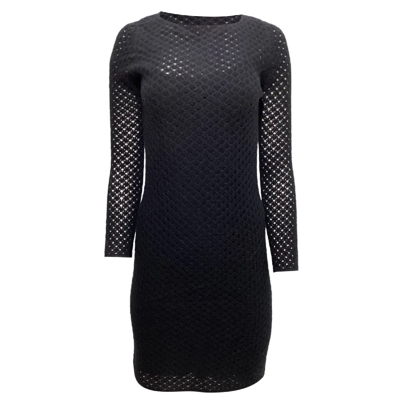 Midnight Madness The Row Knitted Dress with Slip in Black Wool