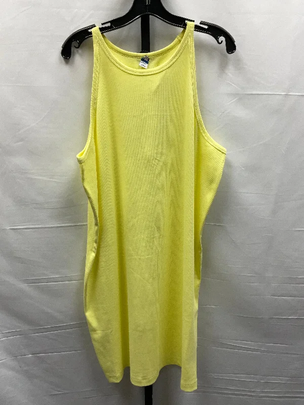 Final Sale Yellow Dress Casual Midi Old Navy, Size 3x
