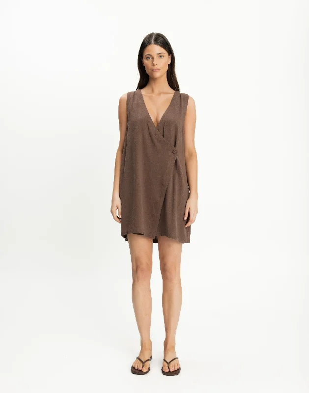 Referral Discount Rhianna Mini Dress (Cocoa)