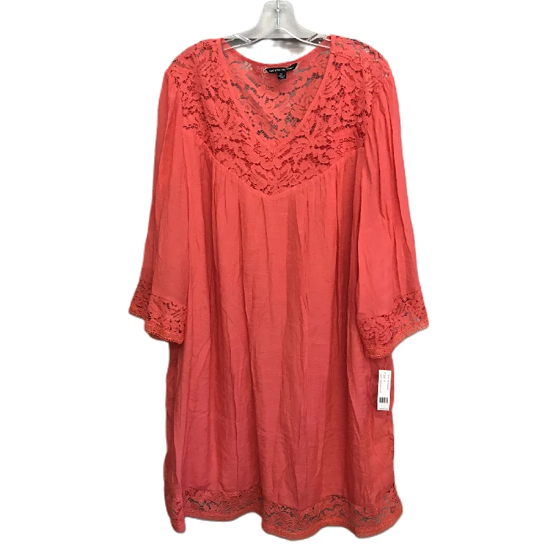 Crazy Savings Coral Dress Casual Short By Zac And Rachel, Size: 2x