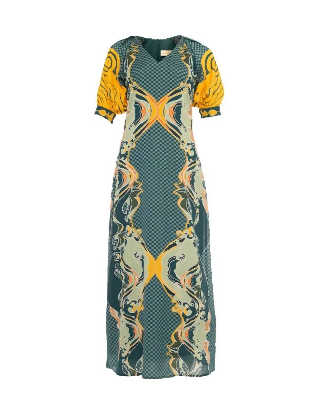 Price Fest Women's Chandler Maxi Dress In Abstract Check