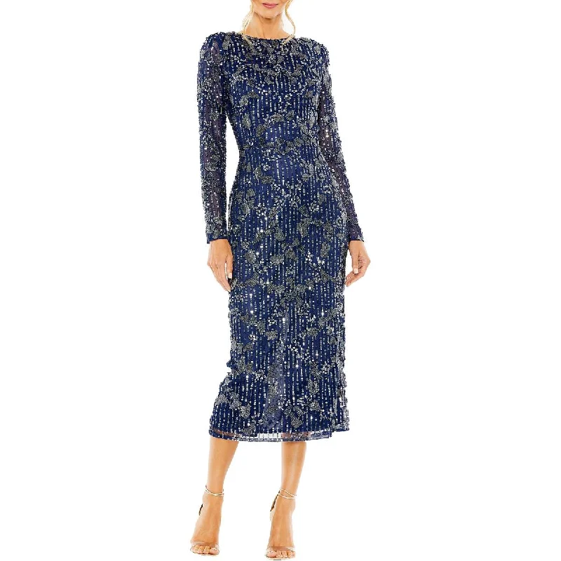Quick Sale Womens Embellished Midi Cocktail And Party Dress