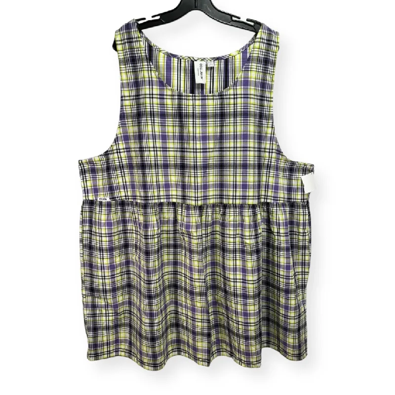 Exclusive Savings Plaid Pattern Dress Casual Midi Collusion, Size 1x