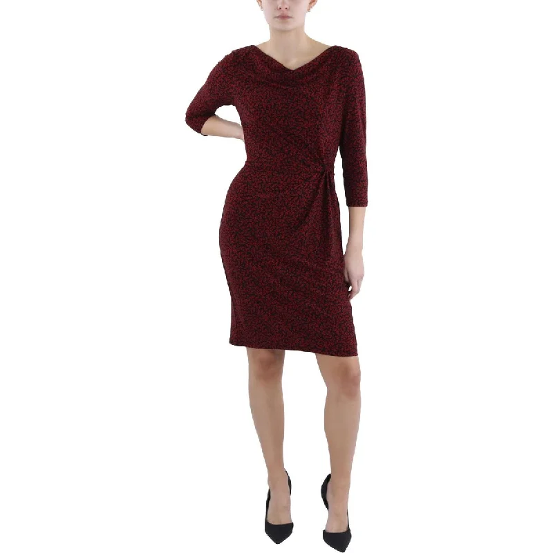 Now or Never Womens Jersey Twisted-Knot Sheath Dress