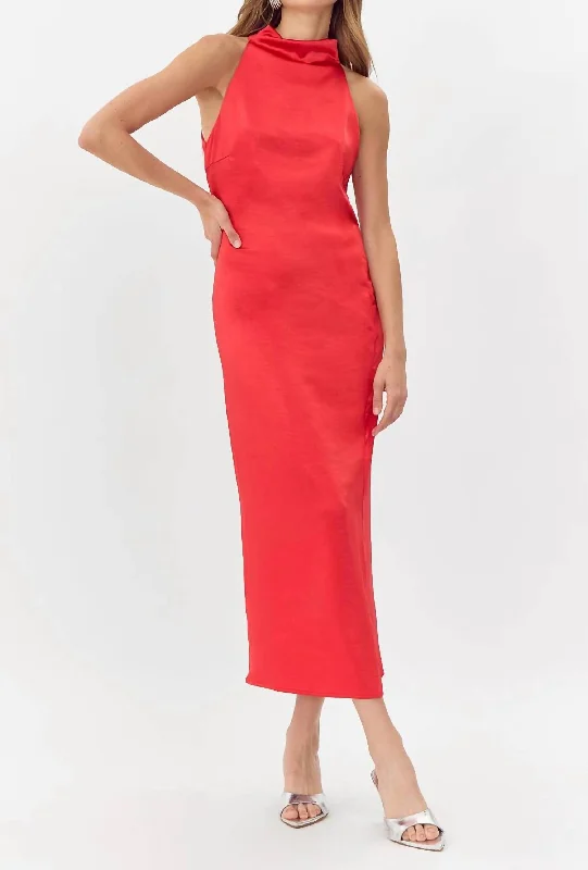 Huge Discounts Brayeln Midi Dress In Red