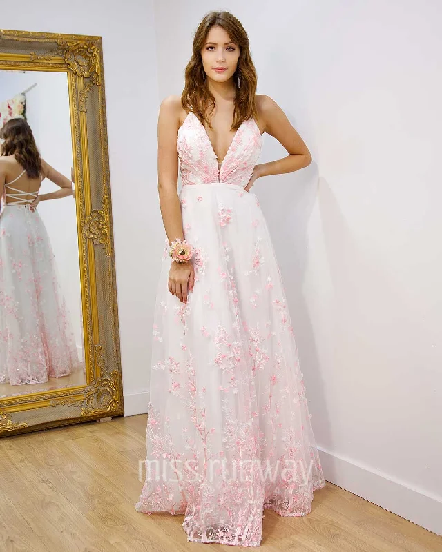 Limited Quantity Vivien Floral Gown - Light Pink