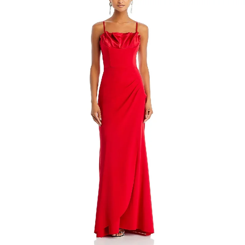 Flash Sale Womens Satin Trim Formal Evening Dress