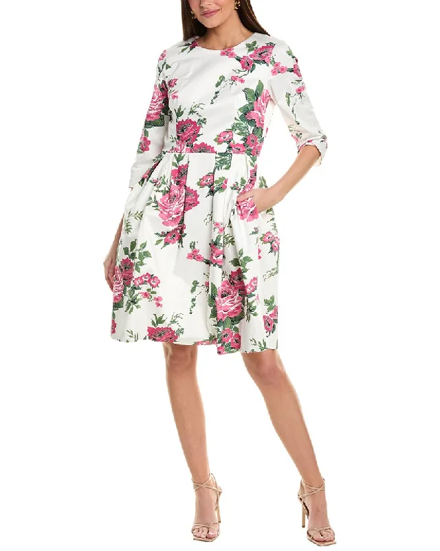 Act Now Carolina Herrera Elbow Sleeve Knee-Length Dress