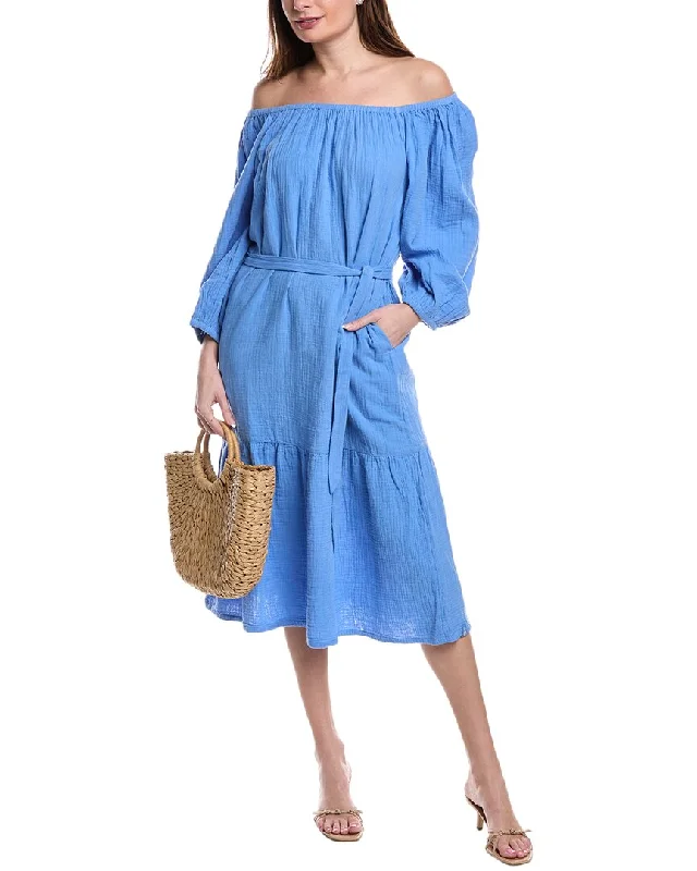 Closeout Tommy Bahama Coral Isle Off-The-Shoulder Midi Dress