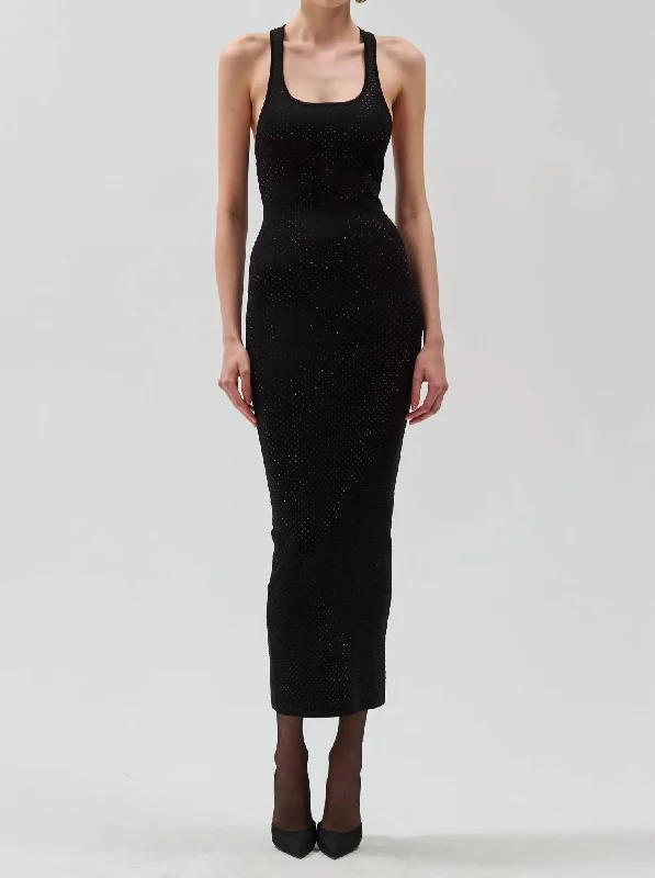 Limited Availability Agathe Knit Dress In Black