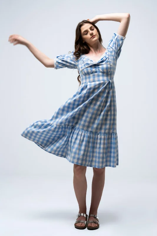 Reduced Prices BOW DETAIL PUFF SLEEVE DRESS