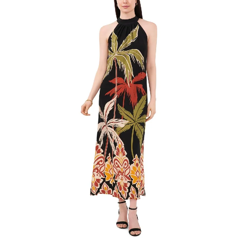 Limited Availability Womens Halter Slit Maxi Dress