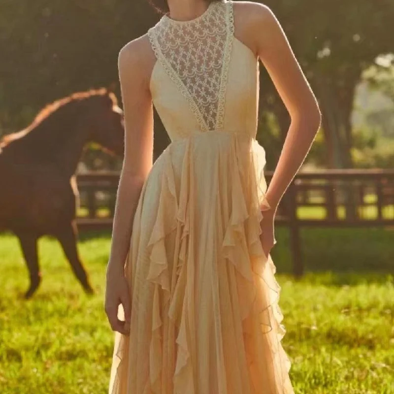 Final Markdown KittenAlarm - Nellie Sleeveless Ruffle Hem Maxi Dress