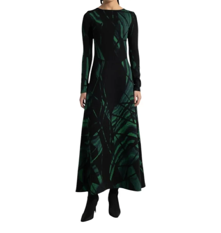 One-DAY Sale Olly Dress In Black-Green