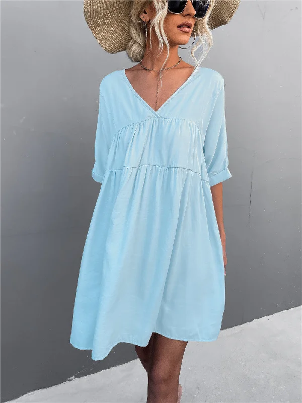 Deal of the Week Cheers To Summer Pocketed Tassel Dress - Ocean - FINAL SALE