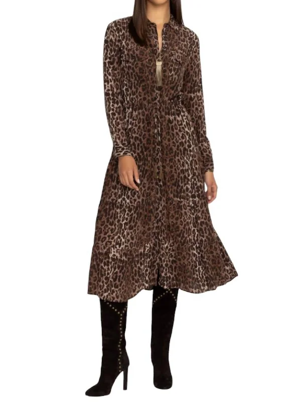 Savings Alert Western Tier Slip Dress In Leopard Print