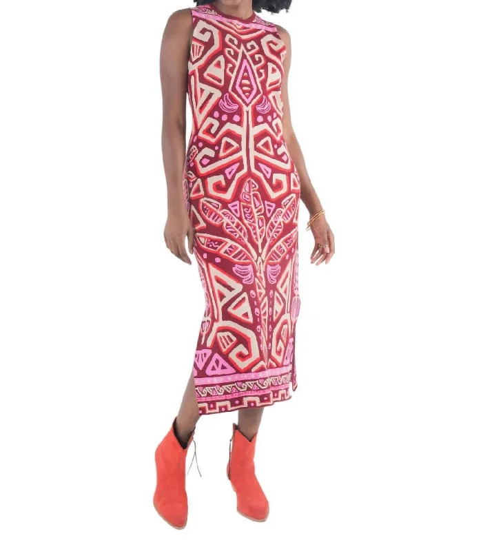 Great Bargains Simone Sweater Dress In Tribal Palm