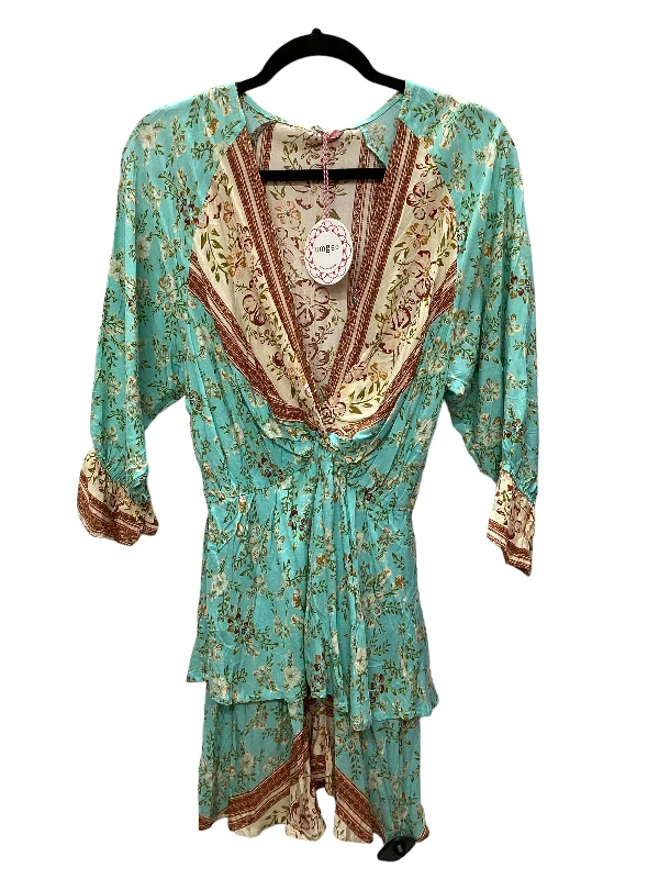 Early Access Blue & Brown Dress Casual Short Umgee, Size S