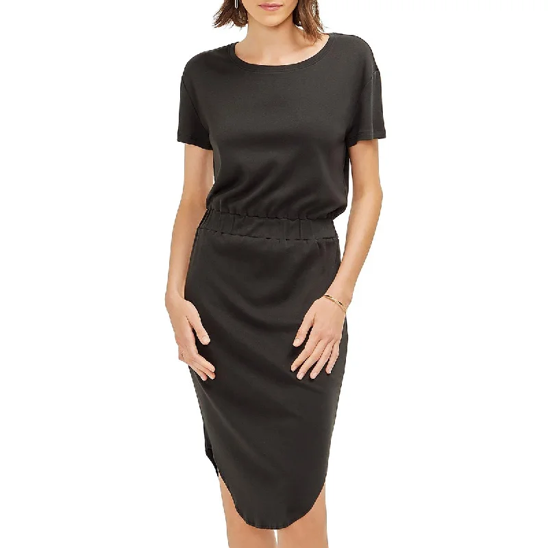 Stock Clearance Womens Curved Hem Short Sleeves T-Shirt Dress
