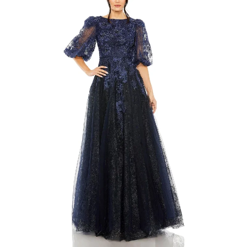 Special Buy Mac Duggal Womens Glitter Embellished Evening Dress