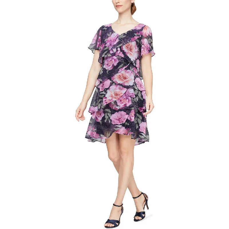 Don't Miss Plus Womens Knee-Length Ruffled Mini Dress
