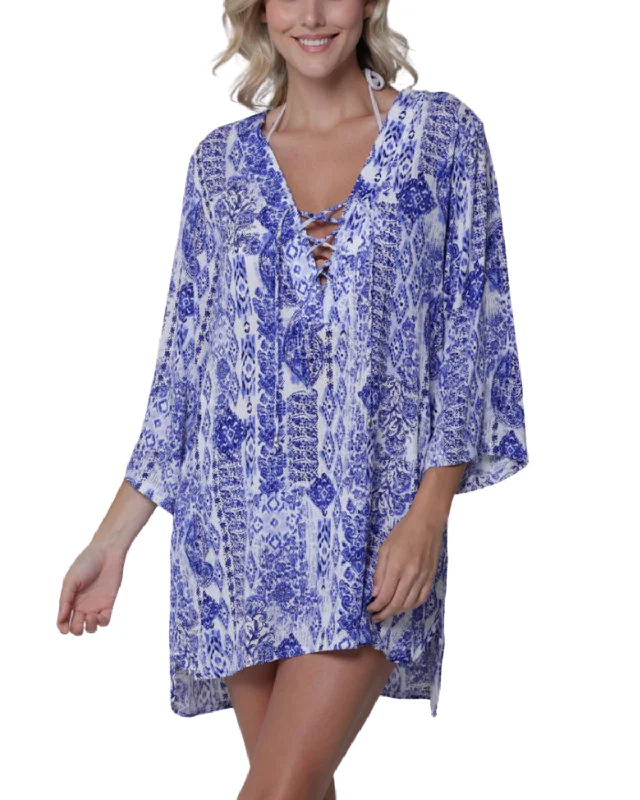 Holiday Sale 2025 J Valdi Batik Lace Neck Big Shirt - J18655