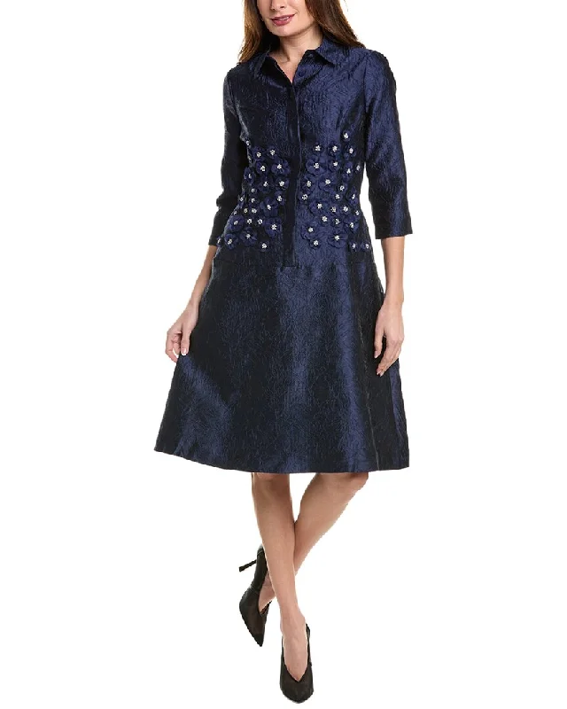 Get It Before It’s Gone JACQUARD SHIRT DRESS 3D WAIST APPLIQUE