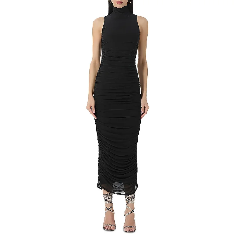 Closeout Fiorella Womens Mock Turtle Neck Ruched Bodycon Dress
