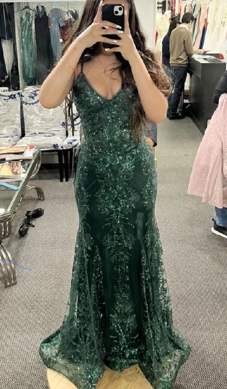 Low Prices Unique Straps Dark Green Lace Mermaid evening Dress Long Prom Dress Y7878 Low Prices Unique Straps Dark Green Lace Mermaid evening Dress Long Prom Dress Y7878