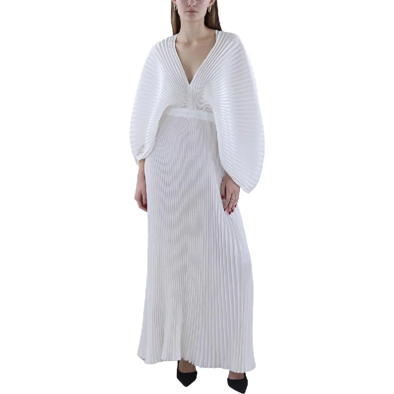 Exclusive Savings Womens Satin Pleated Evening Dress
