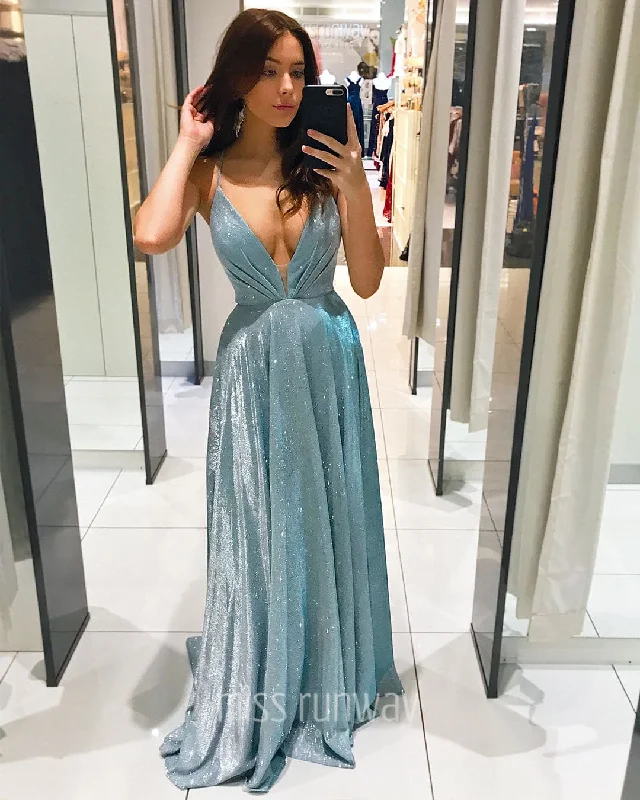Online Exclusive Vivien Glitter Gown - Baby Blue