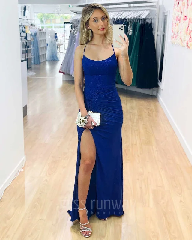 Grand Opening Sale Sharni Glitter Gown - Cobalt