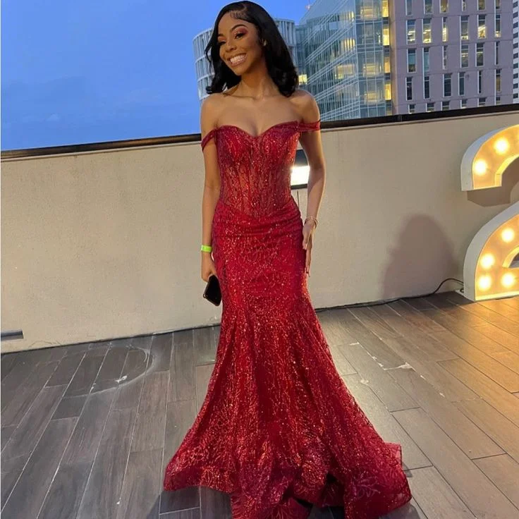 Super Bargain Beautiful red mermaid style PROM Dress