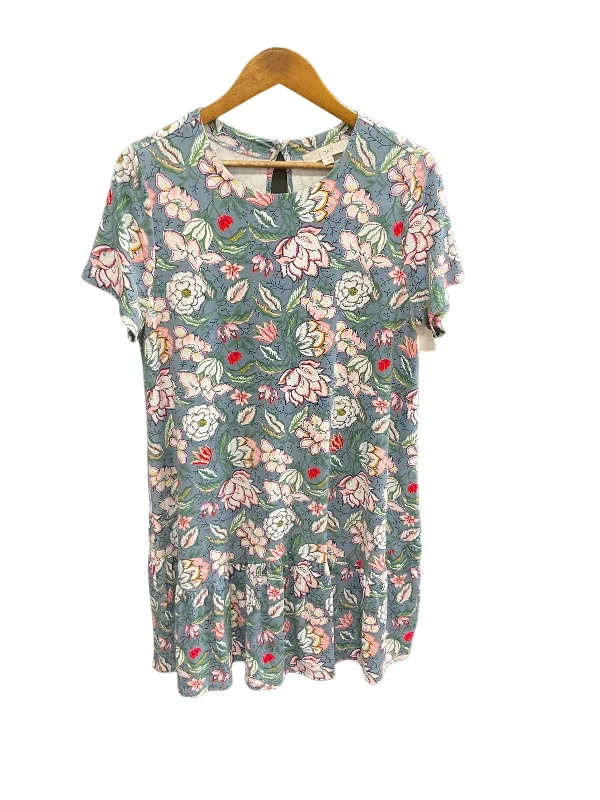 Limited Quantity Floral Print Dress Casual Short Loft, Size L