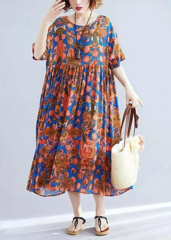 Today’s Special Chic prints cotton outfit big hem Maxi summer Dresses