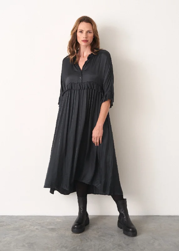 Customer Appreciation Sale ASTRID SATIN DRESS - DARK GREY